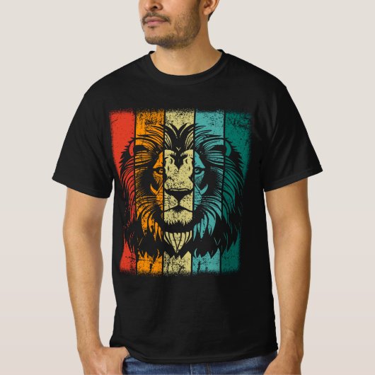 Retro Lion Face T-shirt (Voorkant)