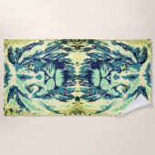 Retro Lion Head -  Lion Face Beach Towel Strandlaken (Voorkant)