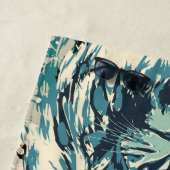 Retro Lion Head -  Lion Face Beach Towel Strandlaken (In situ)