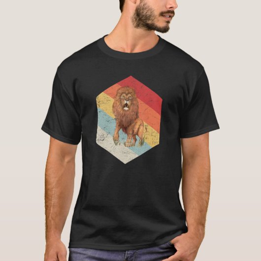 Retro Lion  Lions Screaming Animal T-shirt (Voorkant)