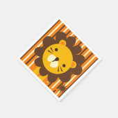 Retro Lion op strepen Papieren servetten (Hoek)