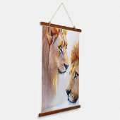 Retro Lions Art - Klassieke Wildlife Wall Art Hangend Wandkleed (Gebogen)