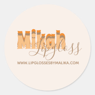 Retro Lipgloss Business Owner Name Sticker