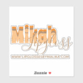 Retro Lipgloss Business Owner Name Sticker (Vel)