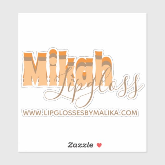 Retro Lipgloss Business Owner Name Sticker (Vel)