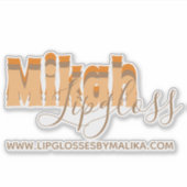 Retro Lipgloss Business Owner Name Sticker (Voorkant)