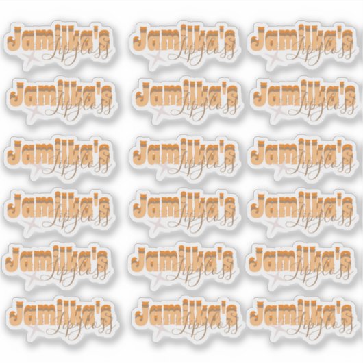 Retro Lipgloss Lip Imprint Logo Business Sticker (Voorkant)