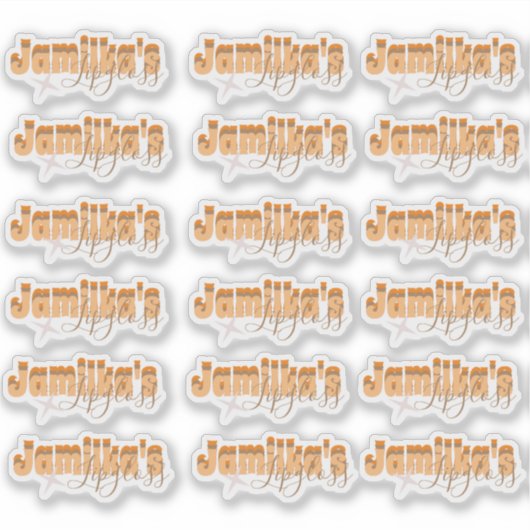 Retro Lipgloss Lip Imprint Logo Zakelijke Sticker (Voorkant)