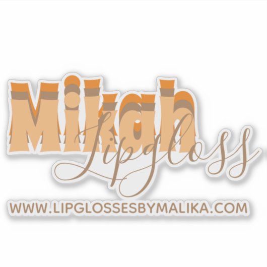 Retro Lipgloss Zakelijke Eigenarennaam Sticker (Voorkant)