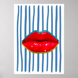 Retro lippen poster