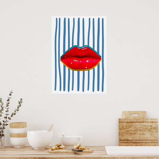 Retro lippen poster (Keuken)