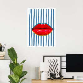 Retro lippen poster
