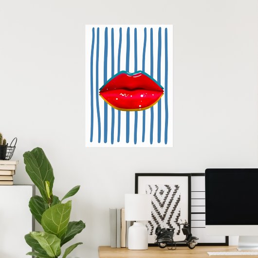 Retro lippen poster (Thuiskantoor)