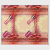 Retro-lippenstift Cadeaupapier (Vlak)