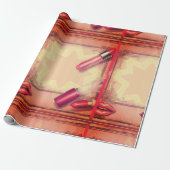 Retro-lippenstift Cadeaupapier (Uitgerold)