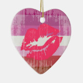 Retro Lippenstift Lesbische Trots Keramisch Ornament (Rechts)