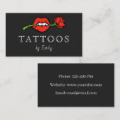 Retro  Lips Mouth Roos Artiest Shop Visitekaartje (Voorkant / Achterkant)