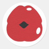 Retro Lips Red Lipstick Ronde Sticker (Voorkant)