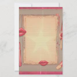 Retro lipstick briefpapier
