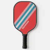 Retro Lipstick Strepen met Naam Pickleball Paddle (Achterkant)