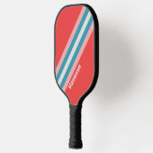 Retro Lipstick Strepen met Naam Pickleball Paddle (Links)