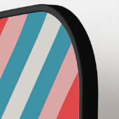 Retro Lipstick Strepen met Naam Pickleball Paddle (Links Detail)