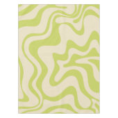 Retro Liquid Swirl Abstract Licht Limoen Beige Tafelkleed (Voorkant)