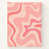 Retro Liquid Swirl Abstract Patroon Blush Roze Notitieboek (Achterkant)