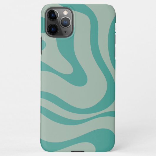 Retro Liquid Swirl Abstract Patroon Gedempt Blauwg iPhone Hoesje (Achterkant)