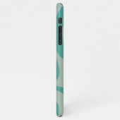 Retro Liquid Swirl Abstract Patroon Gedempt Blauwg iPhone Hoesje (Linkerkant)