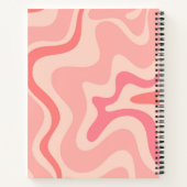 Retro Liquid Swirl Abstract Patroon in Blush Pink Notitieboek (Achterkant)