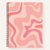 Retro Liquid Swirl Abstract Patroon in Blush Pink Notitieboek (Voorkant)