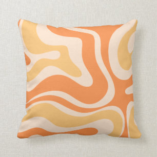 Retro Liquid Swirl Abstract Patroon in zacht Sinaa Kussen
