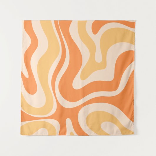 Retro Liquid Swirl Abstract Patroon in zacht Sinaa Wandkleed (Voorkant (horizontaal))