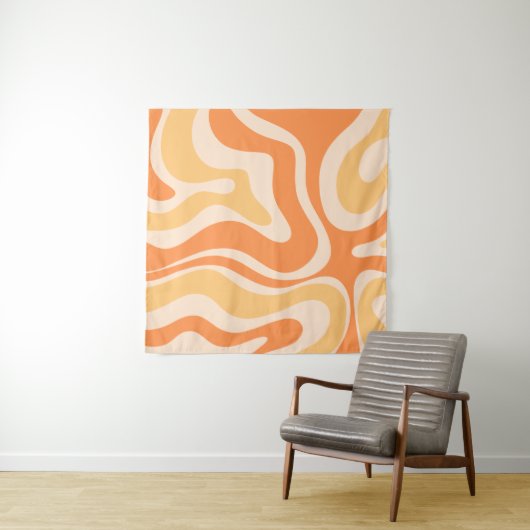 Retro Liquid Swirl Abstract Patroon in zacht Sinaa Wandkleed (In situ)