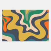 Retro Liquid Swirl Abstract Patroon Inpakpapier Vel (Voorkant 3)