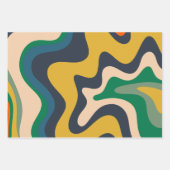 Retro Liquid Swirl Abstract Patroon Inpakpapier Vel (Voorkant)