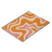 Retro Liquid Swirl Abstract Patroon Oranje Roze Notitieboek (Linkerzijde)
