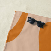 Retro Liquid Swirl Abstract Patroon Oranje Roze Strandlaken (In situ)