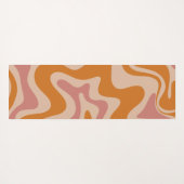 Retro Liquid Swirl Abstract Patroon Oranje Roze Yogamat (Achterkant (horizontaal))