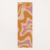 Retro Liquid Swirl Abstract Patroon Oranje Roze Yogamat (Voorkant)
