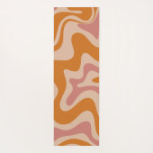 Retro Liquid Swirl Abstract Patroon Oranje Roze Yogamat (Achterkant)