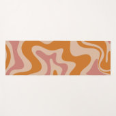 Retro Liquid Swirl Abstract Patroon Oranje Roze Yogamat (Voorkant (horizontaal))