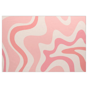 Retro Liquid Swirl Abstract Patroon Roze Blaas Stof