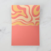 Retro Liquid Swirl Abstract Patroon Roze Geel Kaart (Binnen)