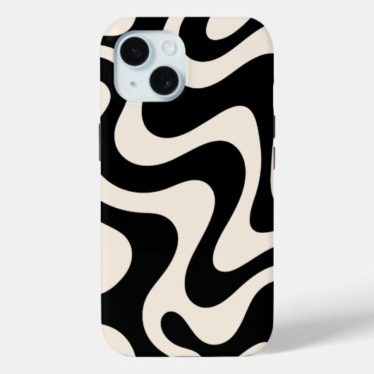 Retro Liquid Swirl Abstract Patroon Telefoon Case (Achterkant)
