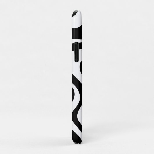 Retro Liquid Swirl Abstract Patroon zwart-wit Case-Mate iPhone Case (Achterkant/rechts)