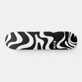 Retro Liquid Swirl Abstract Patroon zwart-wit Persoonlijk Skateboard (Horizontaal)