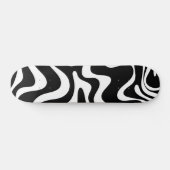 Retro Liquid Swirl Abstract Patroon zwart-wit Persoonlijk Skateboard (Horizontaal)