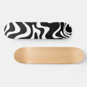 Retro Liquid Swirl Abstract Patroon zwart-wit Persoonlijk Skateboard (Horizontaal)